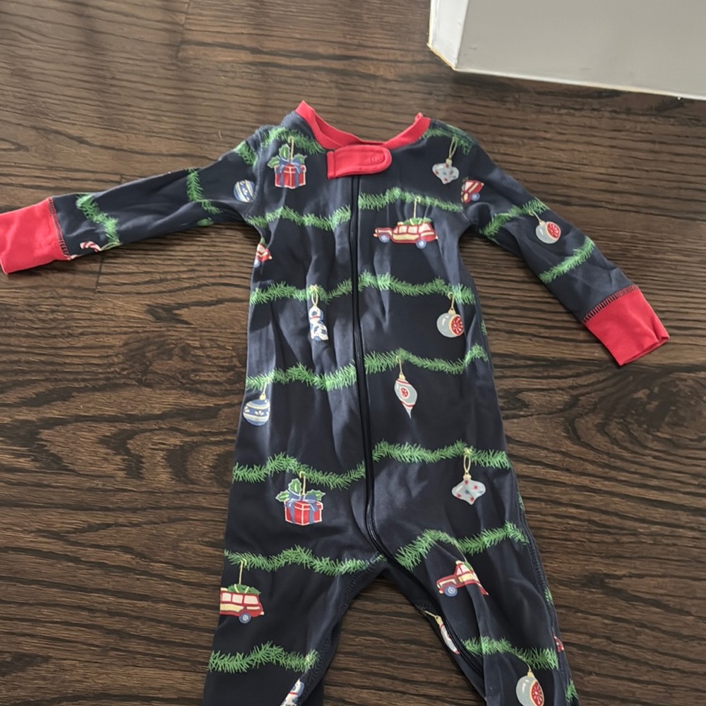 Christmas ornament footie Pajama